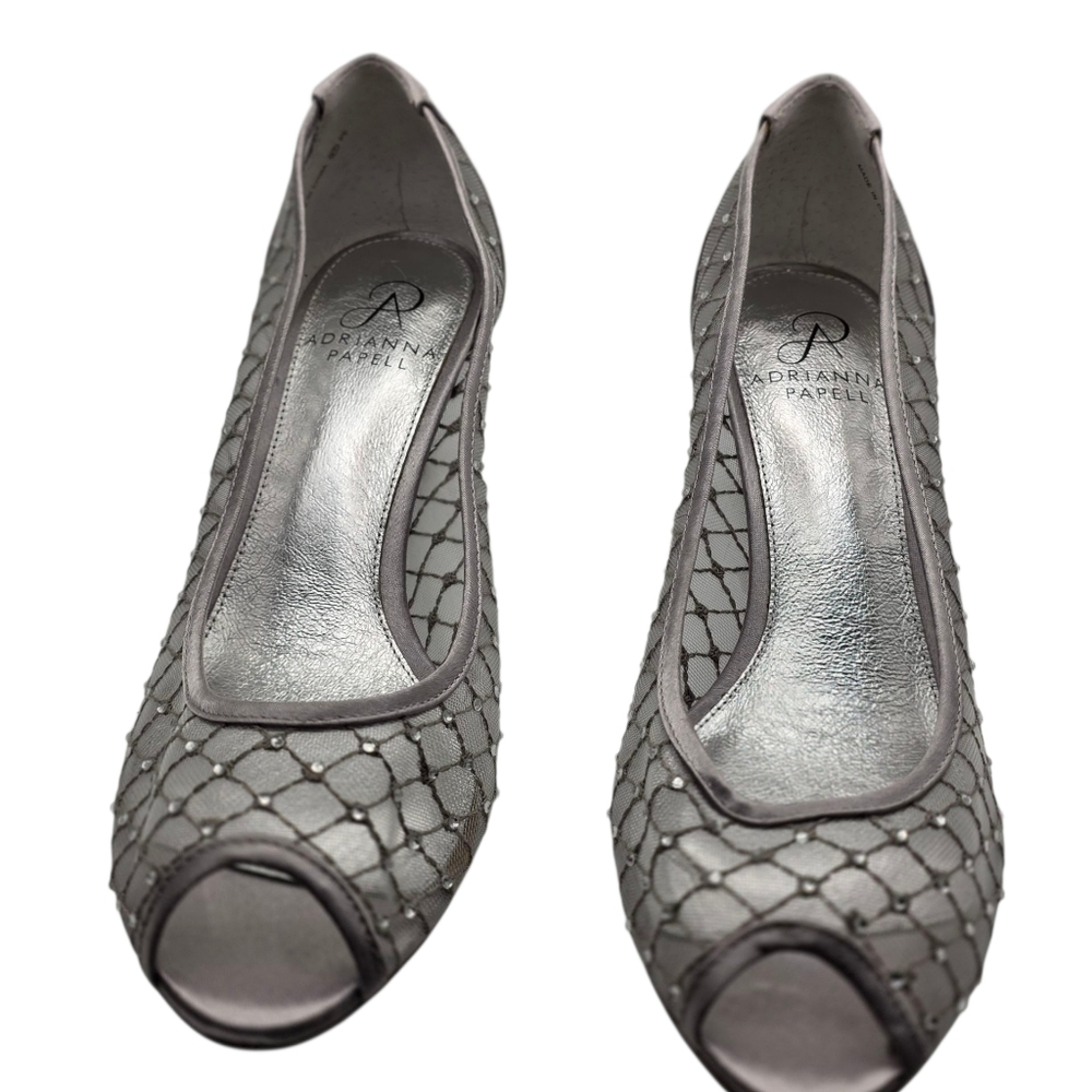 Adrianna Papell Gray Peep Toe Women Shoes